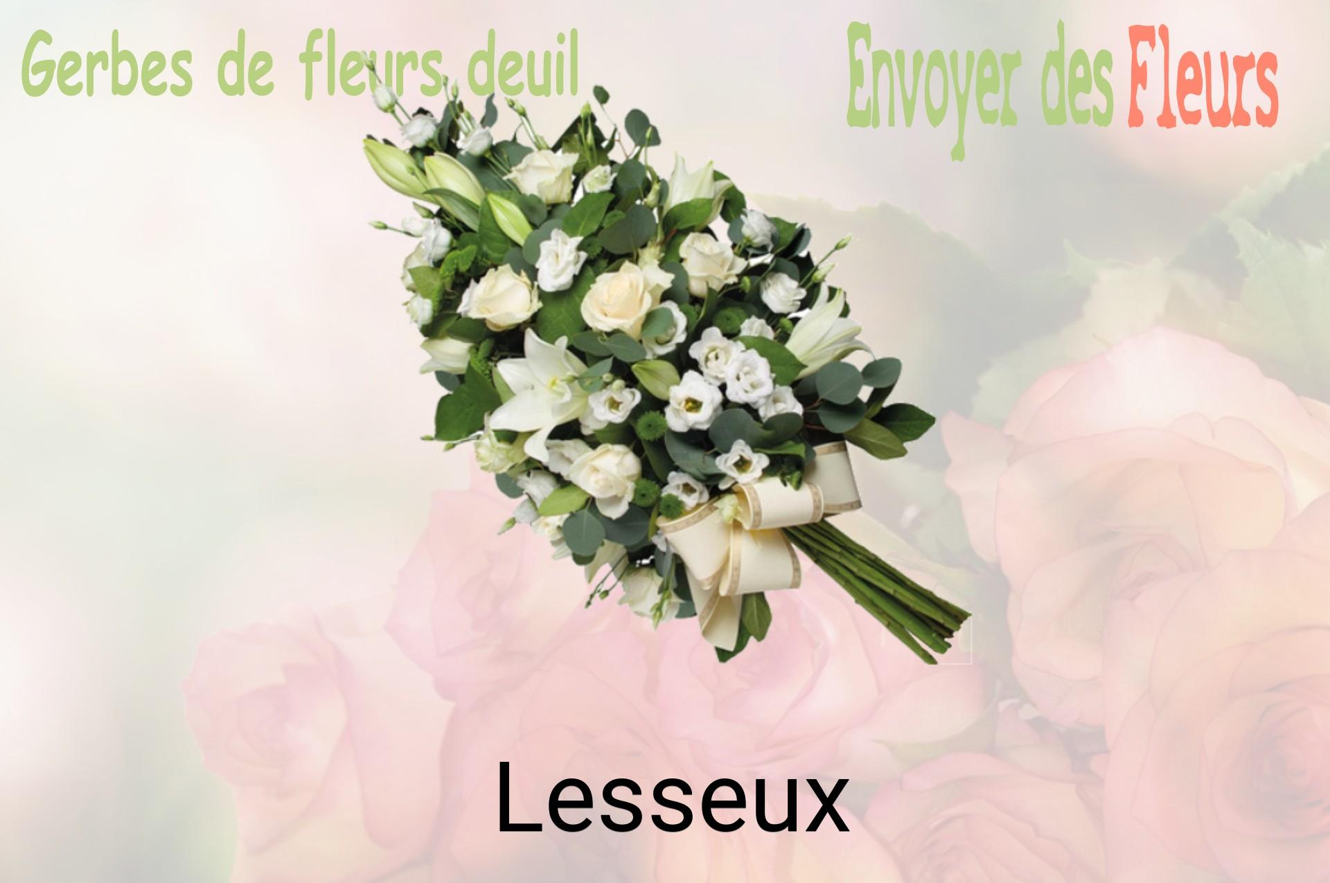 Gerbe de fleurs de deuil livrée à Lesseux